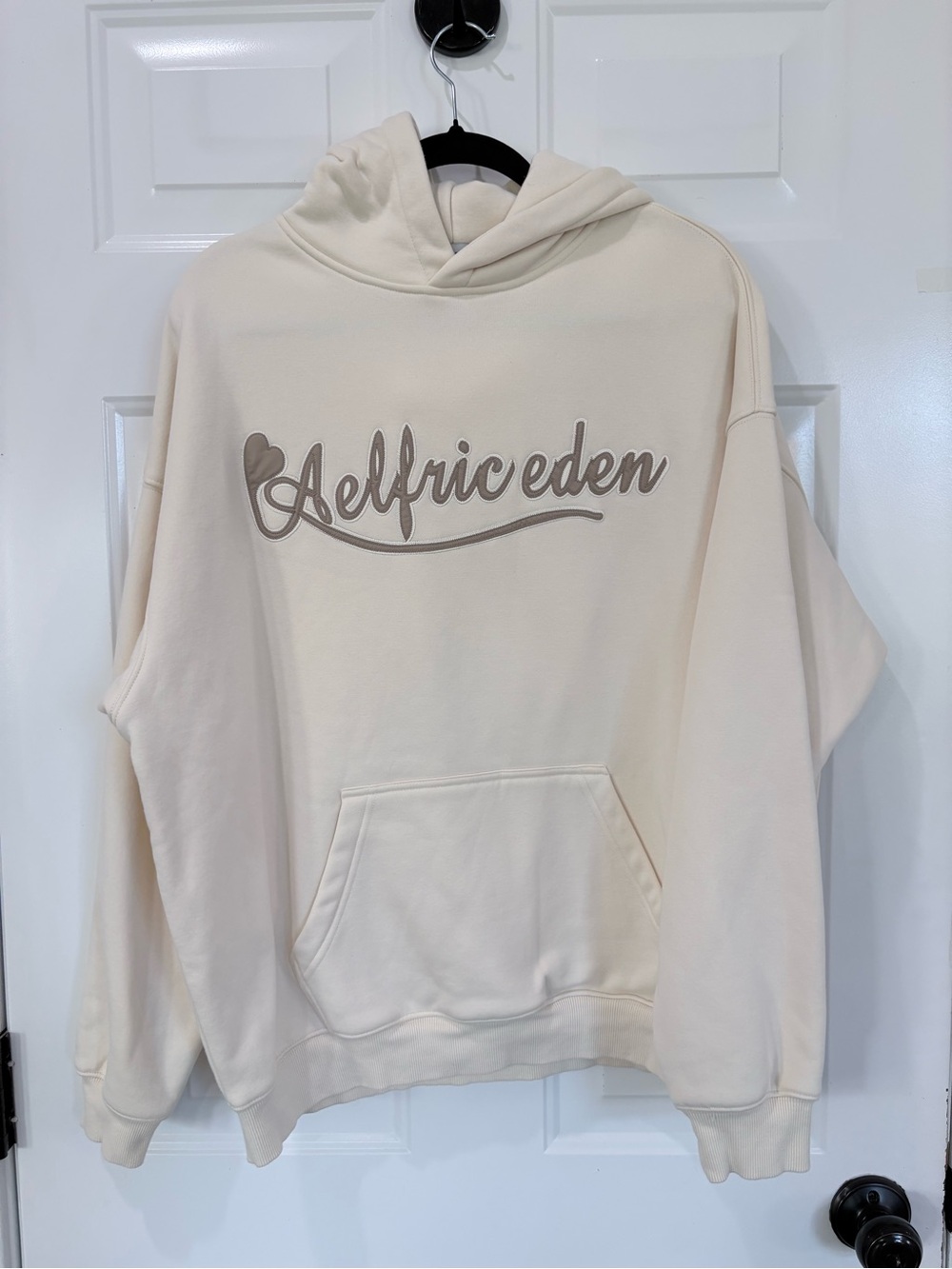 Aelfric Eden Cream Oversized Logo Hoodie - NEW W/O Tags